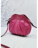 LANCEL FUSHIA ROSE LEATHER CROSSBODY BAG