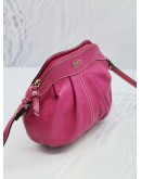 LANCEL FUSHIA ROSE LEATHER CROSSBODY BAG