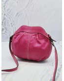 LANCEL FUSHIA ROSE LEATHER CROSSBODY BAG