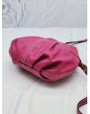 LANCEL FUSHIA ROSE LEATHER CROSSBODY BAG