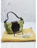 FENDI MATCHA GREEN MINI SEQUIN CROISSANT BAG