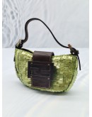 FENDI MATCHA GREEN MINI SEQUIN CROISSANT BAG