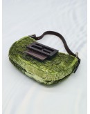 FENDI MATCHA GREEN MINI SEQUIN CROISSANT BAG