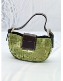 FENDI MATCHA GREEN MINI SEQUIN CROISSANT BAG