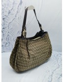 FENDI ZUCCHINO MEDIUM HOBO SHOUDLER BAG IN CANVAS / LEATHER 