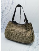 FENDI ZUCCHINO MEDIUM HOBO SHOUDLER BAG IN CANVAS / LEATHER 