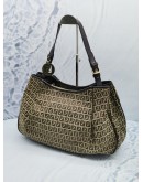 FENDI ZUCCHINO MEDIUM HOBO SHOUDLER BAG IN CANVAS / LEATHER 