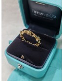 (LIKE NEW) 2024 TIFFANY & CO HARDWEAR 18K YELLOW GOLD MICRO LINK RING SIZE 6.5 -FULL SET-