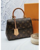 2022 MICROCHIP LOUIS VUITTON CLUNY BB BROWN MONOGRAM CANVAS WITH REMOVABLE STRAP 