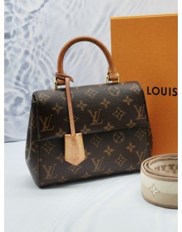 2022 MICROCHIP LOUIS VUITTON CLUNY BB BROWN MONOGRAM CANVAS WITH REMOVABLE STRAP 