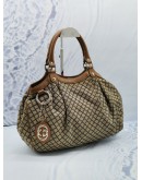 GUCCI SUKEY DIAMANTE GG CANVAS TOTE SHOULDER BAG