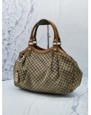 GUCCI SUKEY DIAMANTE GG CANVAS TOTE SHOULDER BAG