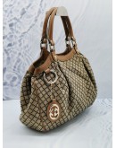 GUCCI SUKEY DIAMANTE GG CANVAS TOTE SHOULDER BAG