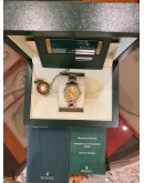 (UNUSED) ROLEX DATEJUST 31 REF 178273 HALF 18K 750 YELLOW GOLD CHAMPAGNE FLORAL MOTIF DIAL 31MM AUTOMATIC YEAR 2012 WATCH -FULL SET-