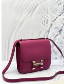 HERMES CONSTANCE 18 ROSE POURPRE EPSOM PHW BAG STAMP C YEAR 2018 