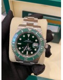 ROLEX HULK SUBMARINER DATE REF 116610LV GREEN DIAL 40MM AUTOMATIC YEAR 2014 WATCH -FULL SET-