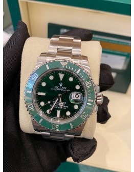 ROLEX HULK SUBMARINER DATE REF 116610LV GREEN DIAL 40MM AUTOMATIC YEAR 2014 WATCH -FULL SET-