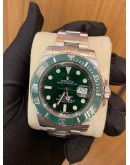 ROLEX HULK SUBMARINER DATE REF 116610LV GREEN DIAL 40MM AUTOMATIC YEAR 2014 WATCH -FULL SET-