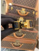 HERMES CLIC CLAC H BRACELET IN BLACK GOLD HARDWARE