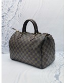 LOUIS VUITTON SPEEDY 30 BROWN DAMIER EBENE CANVAS HANDLE BAG WITH KEYLOCK