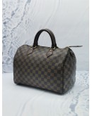 LOUIS VUITTON SPEEDY 30 BROWN DAMIER EBENE CANVAS HANDLE BAG WITH KEYLOCK