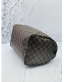 LOUIS VUITTON SPEEDY 30 BROWN DAMIER EBENE CANVAS HANDLE BAG WITH KEYLOCK