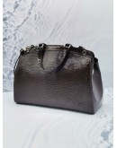 LOUIS VUITTON BREA MM HANDLE BAG WITH STRAP IN DARK MAROON EPI PATENT LEATHER