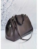 LOUIS VUITTON BREA MM HANDLE BAG WITH STRAP IN DARK MAROON EPI PATENT LEATHER