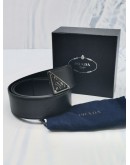 PRADA BLACK SAFFIANO LEATHER BELT SIZE 40/100 -FULL SET- 