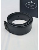 PRADA BLACK SAFFIANO LEATHER BELT SIZE 40/100 -FULL SET- 