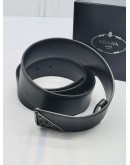 PRADA BLACK SAFFIANO LEATHER BELT SIZE 40/100 -FULL SET- 