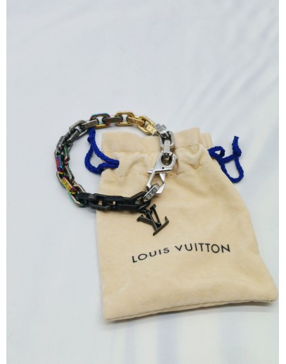 LOUIS VUITTON X VIRGIL ABLOH CHAIN BRACELET ENGRAVED MONOGRAM MULTICOLOR 