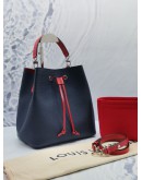 LOUIS VUITTON NEONOE BLUE EPI LEATHER BUCKET BAG WITH RED LEATHER TRIM 