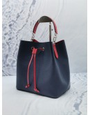 LOUIS VUITTON NEONOE BLUE EPI LEATHER BUCKET BAG WITH RED LEATHER TRIM 