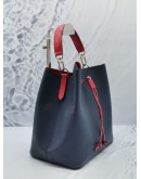 LOUIS VUITTON NEONOE BLUE EPI LEATHER BUCKET BAG WITH RED LEATHER TRIM 