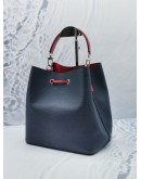 LOUIS VUITTON NEONOE BLUE EPI LEATHER BUCKET BAG WITH RED LEATHER TRIM 