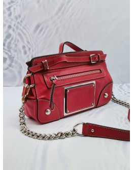 DOLCE & GABBANA MISS EASY WAY CLUTCH / SHOULDER BAG IN RED LEATHER SHW