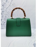 GUCCI DIONYSUS BAMBOO MEDIUM MULTICOLOR LEATHER BAG IN GREEN / RED SIGNATURE WEB WITH STRAP