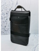 MONT BLANC M_GRAM 4810 BIKE DOCUMENT CASE IN BLACK EMBOSSED LEATHER WITH M PRINT  