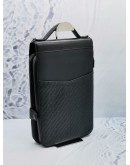 MONT BLANC M_GRAM 4810 BIKE DOCUMENT CASE IN BLACK EMBOSSED LEATHER WITH M PRINT  