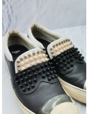 FENDI KARL LOVES STUDDED KARLITO WHITE LEATHER SKATE SNEAKERS SIZE 39 -FULL SET-