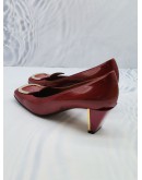 FENDI RED PATENT LEATHER HEELS SLIP ON SIZE 37