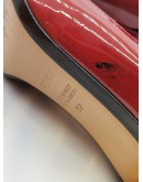 FENDI RED PATENT LEATHER HEELS SLIP ON SIZE 37