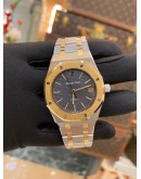 AP AUDEMARS PIGUET ROYAL OAK REF 14790SA HALF 18K 750 YELLOW GOLD 36MM AUTOMATIC YEAR 2007 WATCH 1 YEAR GLOBAL WARRANTY