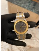 AP AUDEMARS PIGUET ROYAL OAK REF 14790SA HALF 18K 750 YELLOW GOLD 36MM AUTOMATIC YEAR 2007 WATCH 1 YEAR GLOBAL WARRANTY