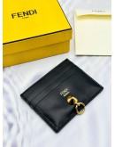 FENDI ROMA CARD HOLDER IN BLACK CALFSKIN LEATHER