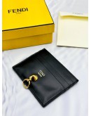 FENDI ROMA CARD HOLDER IN BLACK CALFSKIN LEATHER