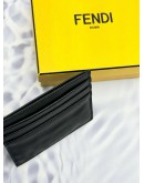 FENDI ROMA CARD HOLDER IN BLACK CALFSKIN LEATHER