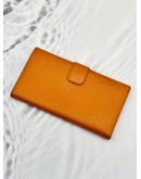 PRADA PORTAFOGLIO LACCIO 1M1133 LONG WALLET IN RAME ORANGE SAFFIANO LEATHER