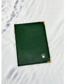 ROLEX PASSPORT HOLDER IN GREEN PEBBLED LEATHER